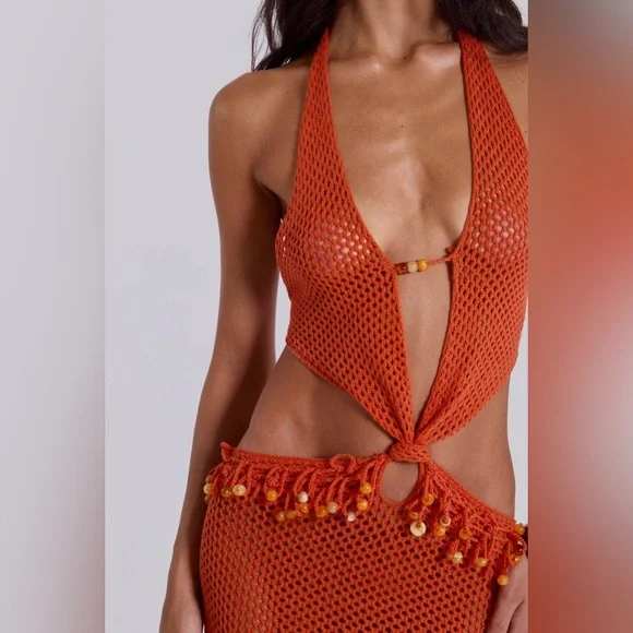 Jaded London Nadia Beaded Crochet Maxi Dress - Picture 4 of 14